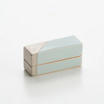 Blue and white porcelain silver-colored pottery Kazuhiro Matsukawa