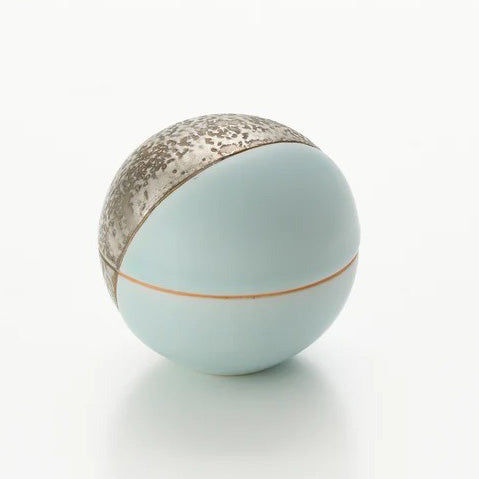 Blue-and-white porcelain silver-sawn round gourd Kazuhiro Matsukawa