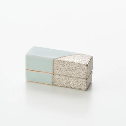 Blue and white porcelain silver-colored pottery Kazuhiro Matsukawa