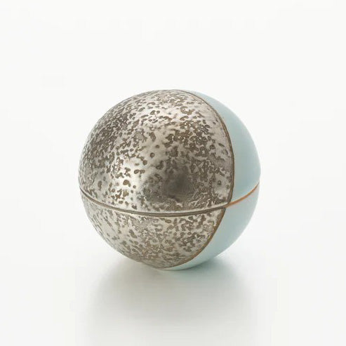 Blue-and-white porcelain silver-sawn round gourd Kazuhiro Matsukawa