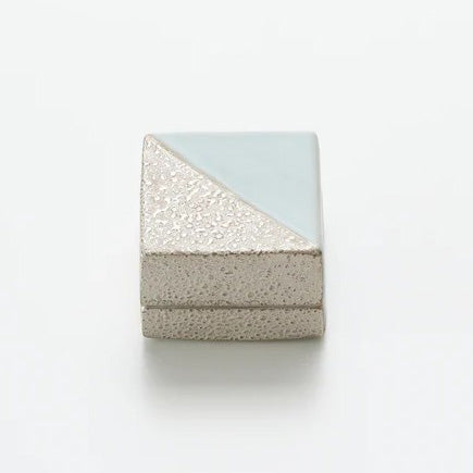 Blue and white porcelain silver-colored pottery Kazuhiro Matsukawa