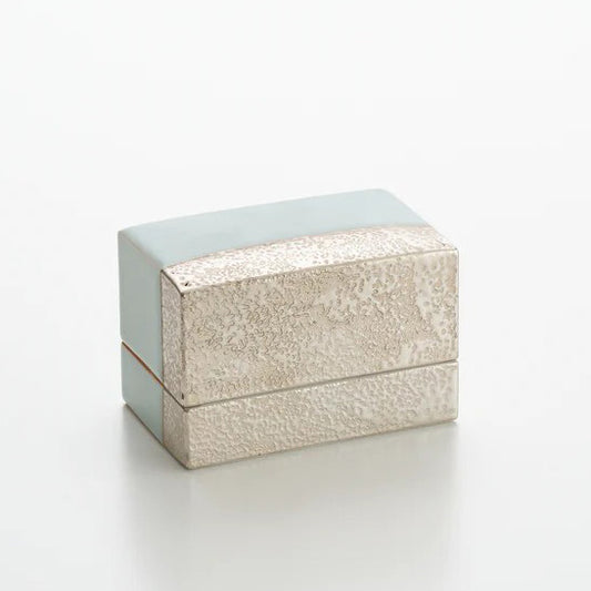 Blue and white porcelain silver-colored pottery Kazuhiro Matsukawa